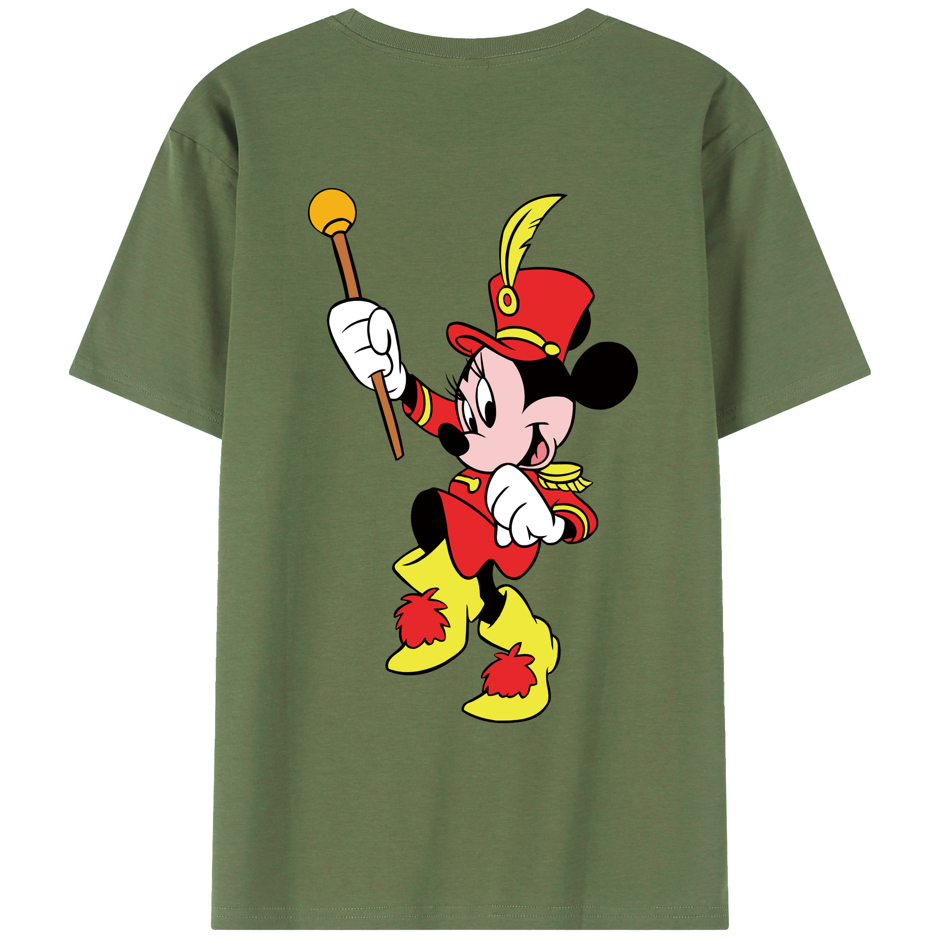 ミッキーマウス Mickey Mouse 綿100％ メンズ半袖Tシャツ（バックプリント） 通気性